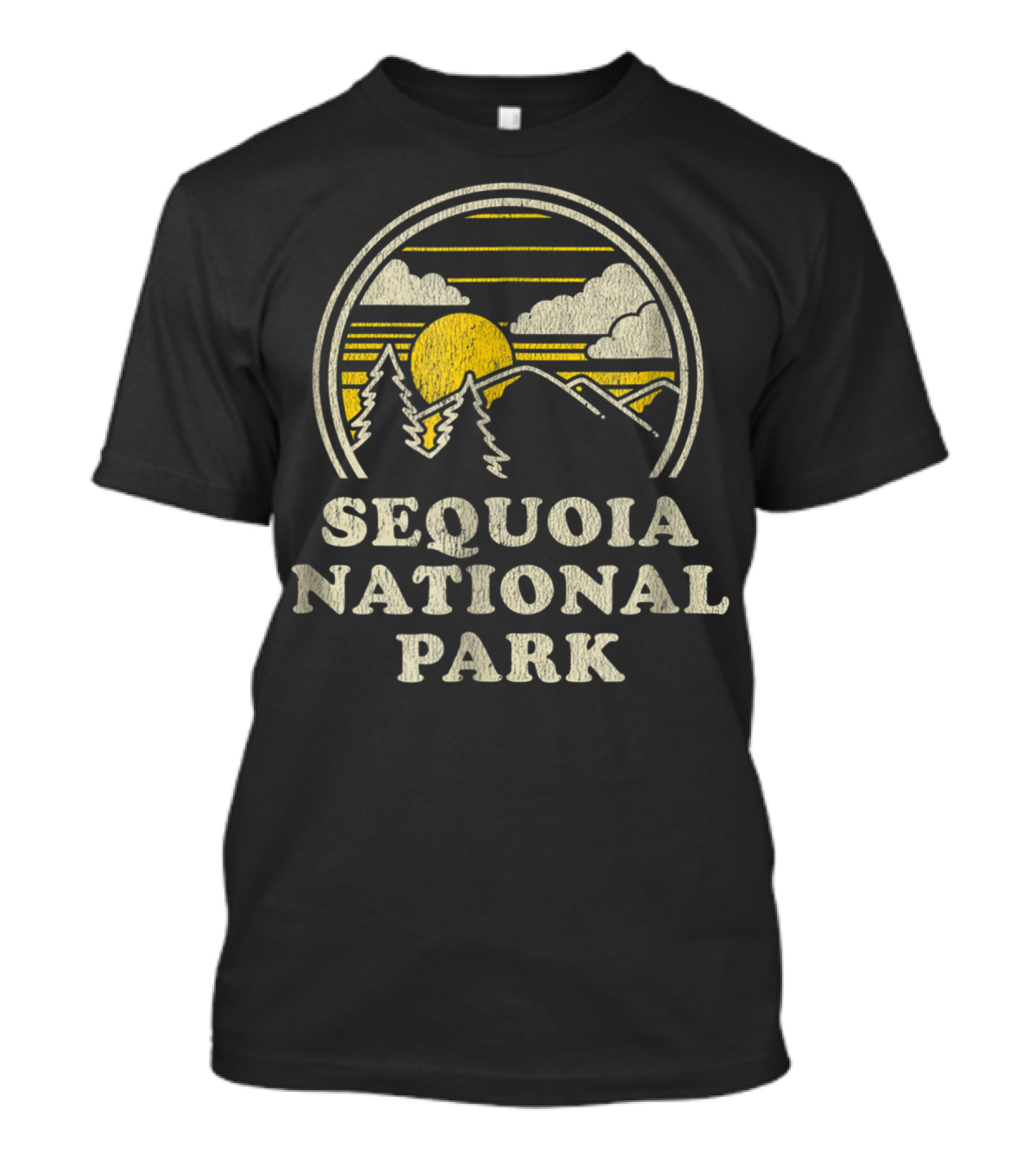 Sequoia National Park Vintage Mountain Sunset Scene California T-Shirt