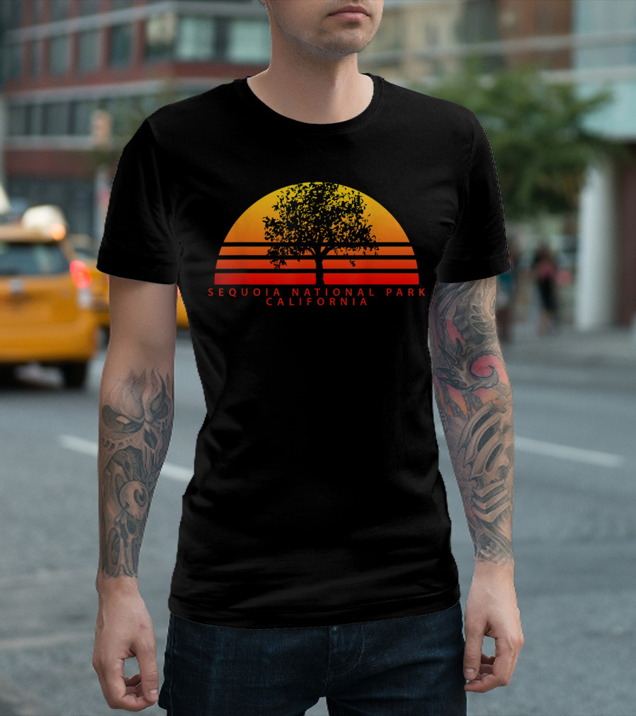 Sequoia National Park California Sunset With Tree T-Shirt