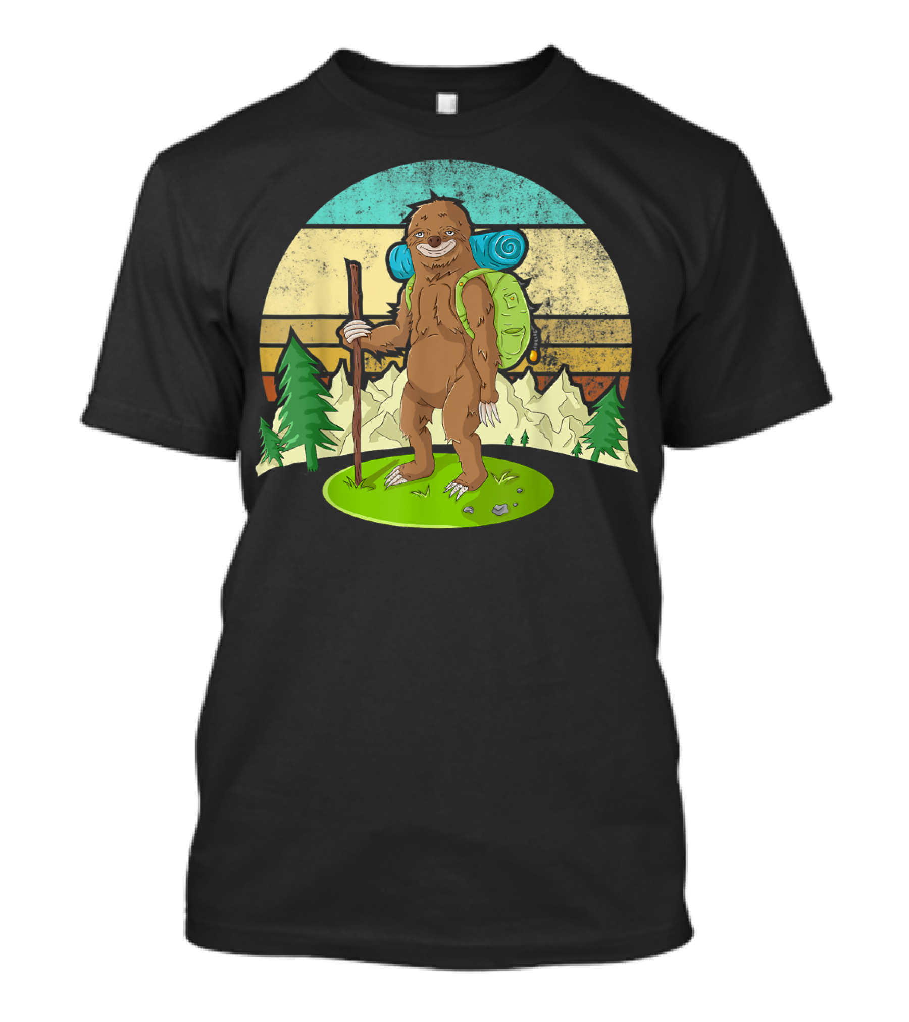 Sloth Camping Hiking Team Outdoors Adventure T-Shirt