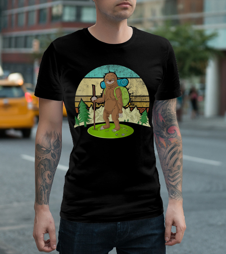 Sloth Camping Hiking Team Outdoors Adventure T-Shirt