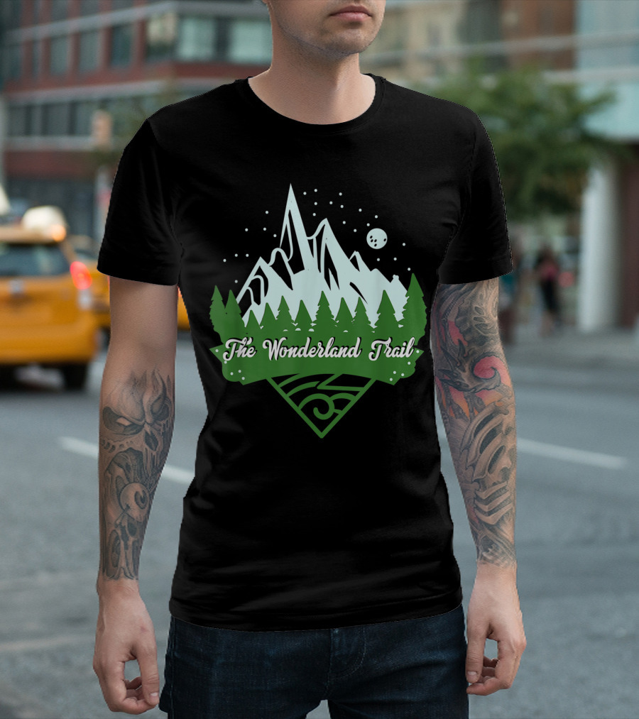 The Wonderland Trail Mountain Adventure Under Starry Sky T-Shirt
