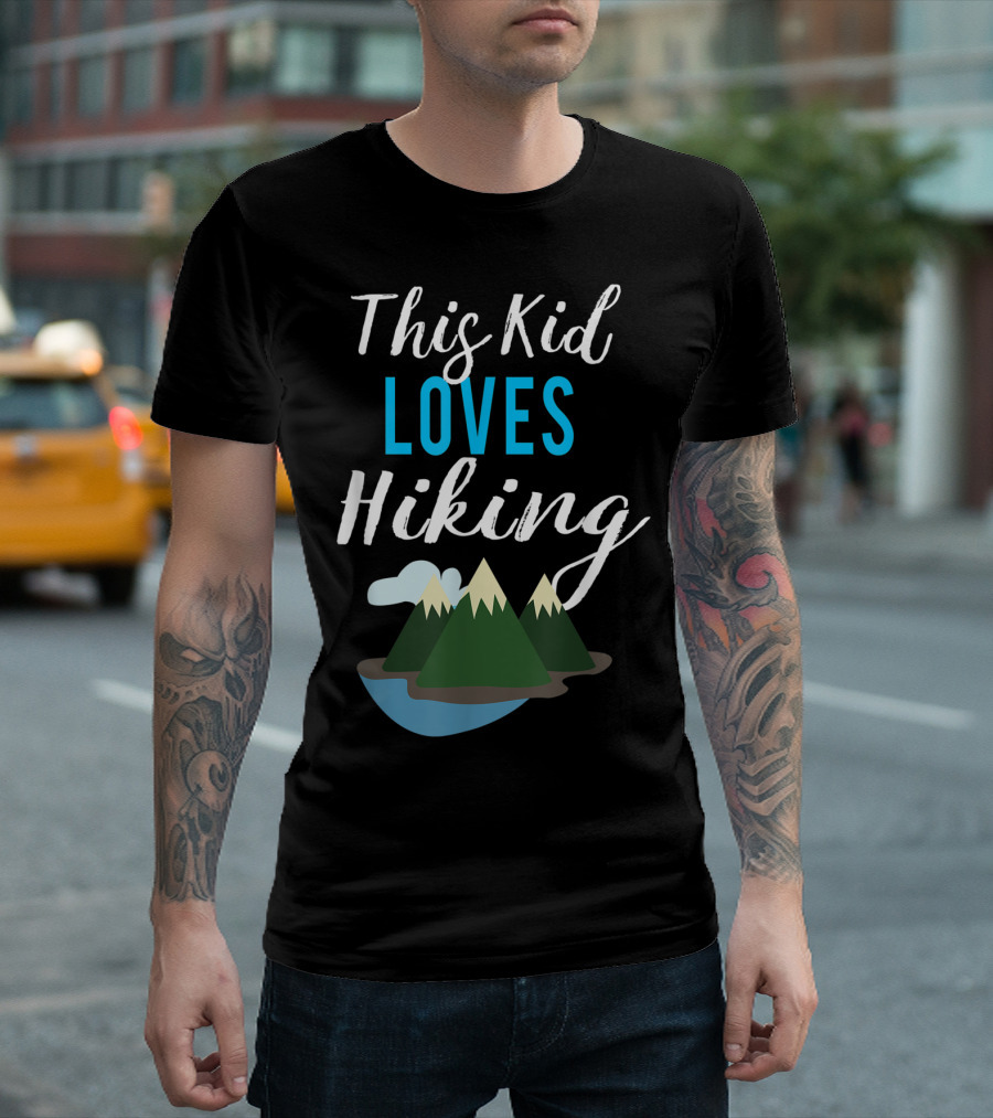 This Kid Loves Hiking With Mountain And Cloud T-Shirt
