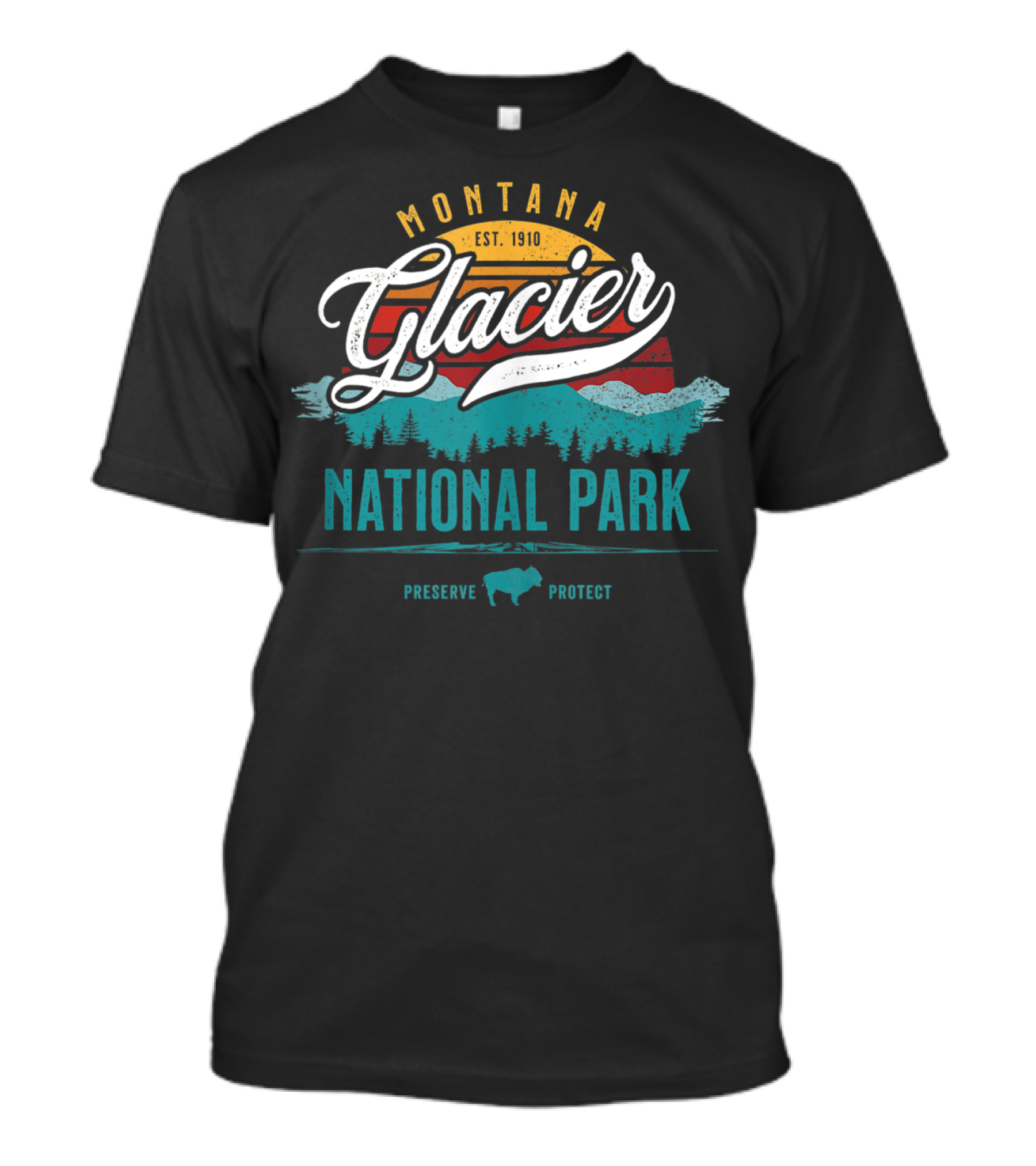 Montana Est. 1910 Glacier National Park Preserve Protect T-Shirt