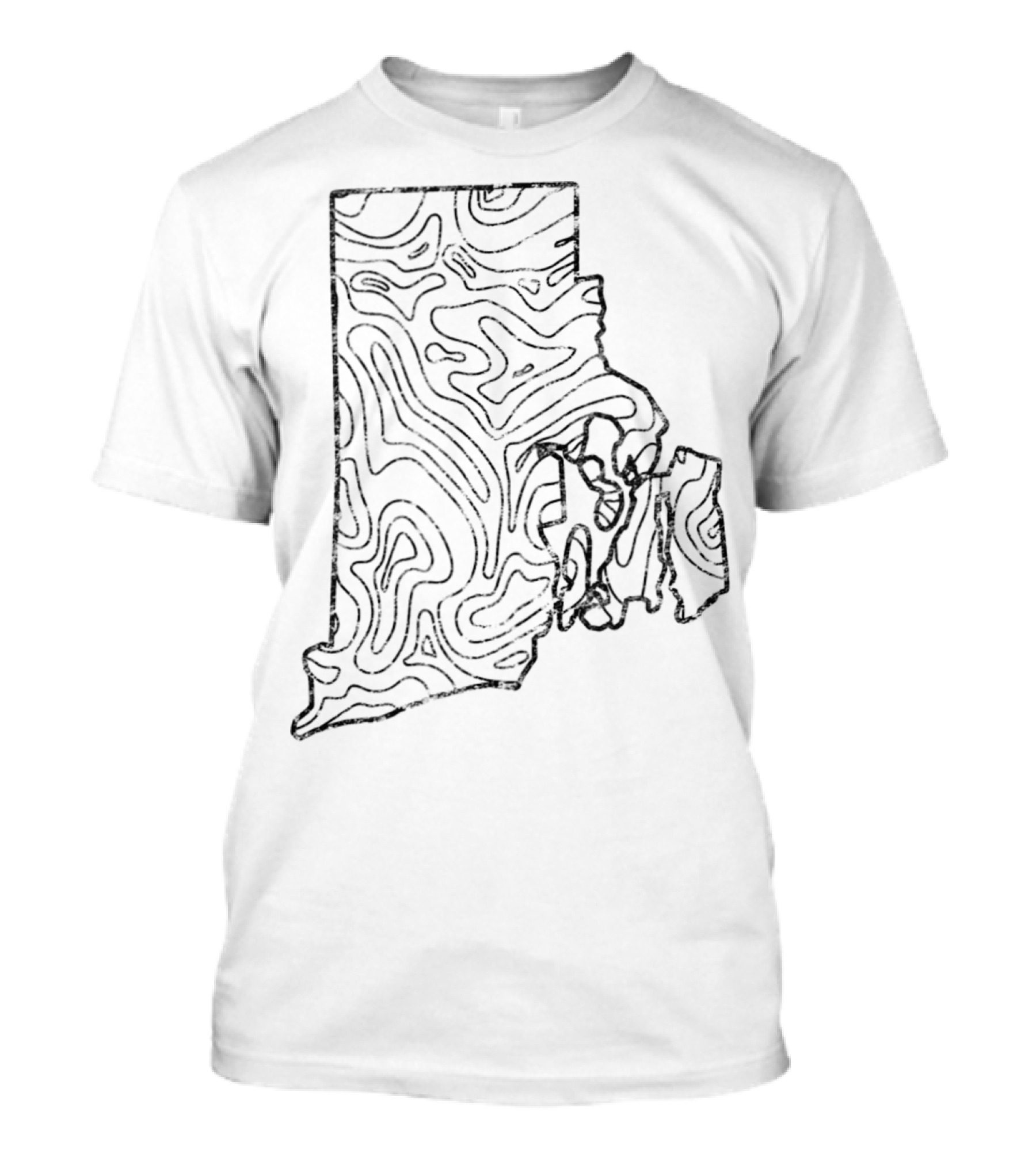 Rhode Island Topo Map Vintage Hiking T-Shirt