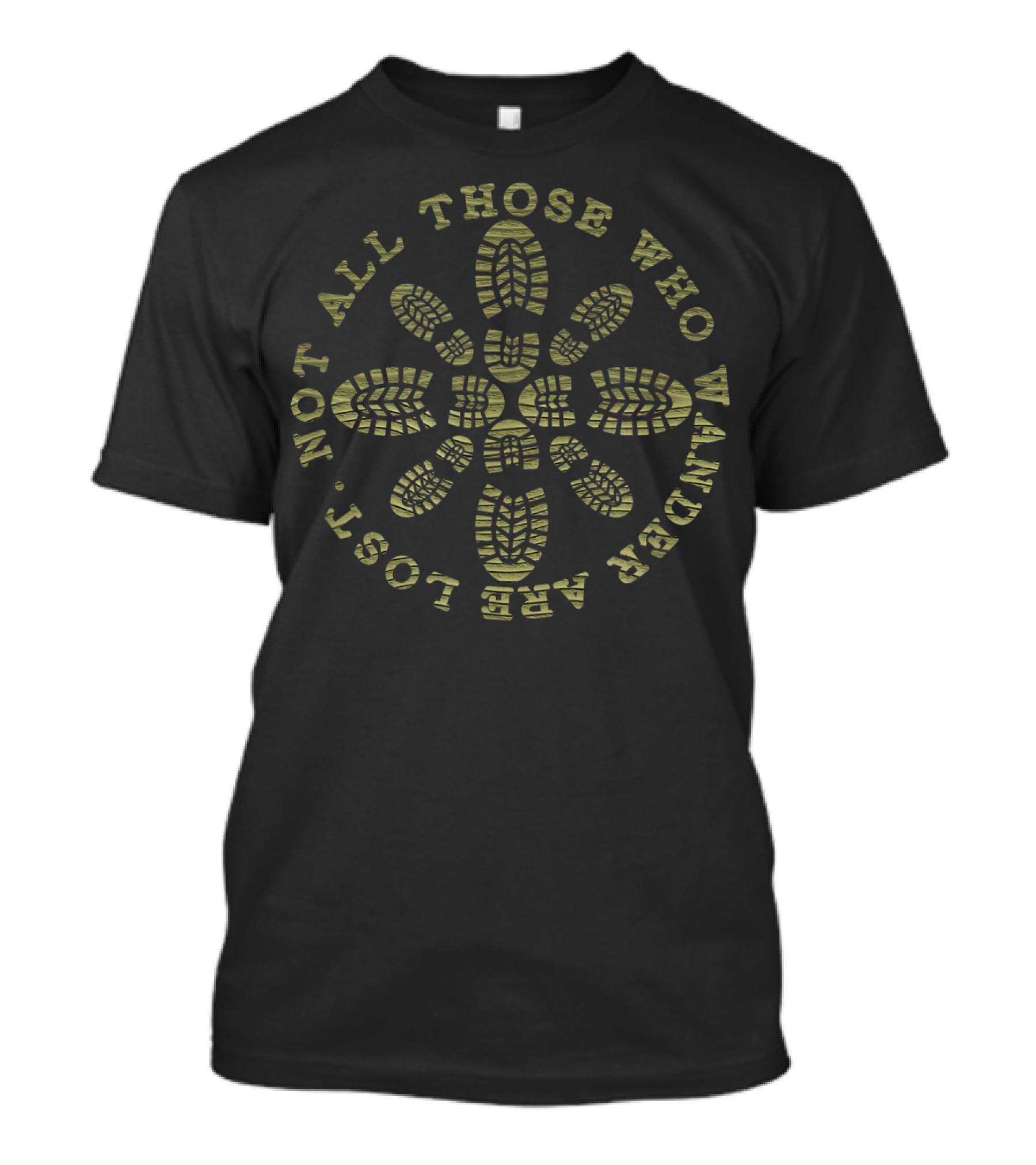 Not All Those Who Wander Are Lost Vintage Hiker Boot Print T-Shirt