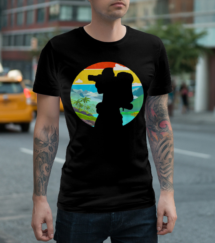 Vintage Photography Hiking Adventure Scene Sunset T-Shirt