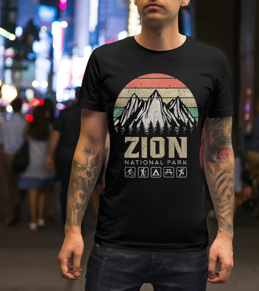 Zion National Park Vintage Hiking Trail Adventure T-Shirt