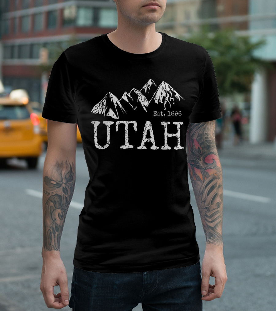Vintage Utah Distressed Est. 1896 Mountain Home T-Shirt