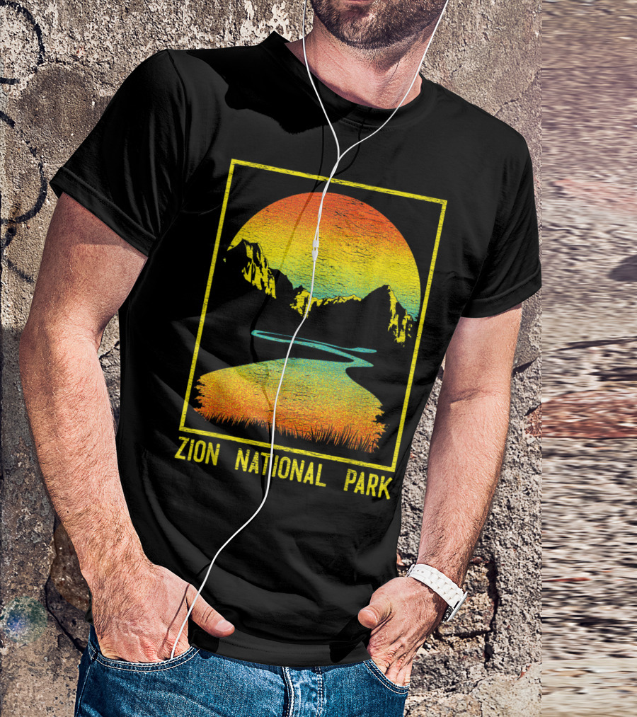 Zion National Park Vintage Scenic Sunset Utah Hiking T-Shirt