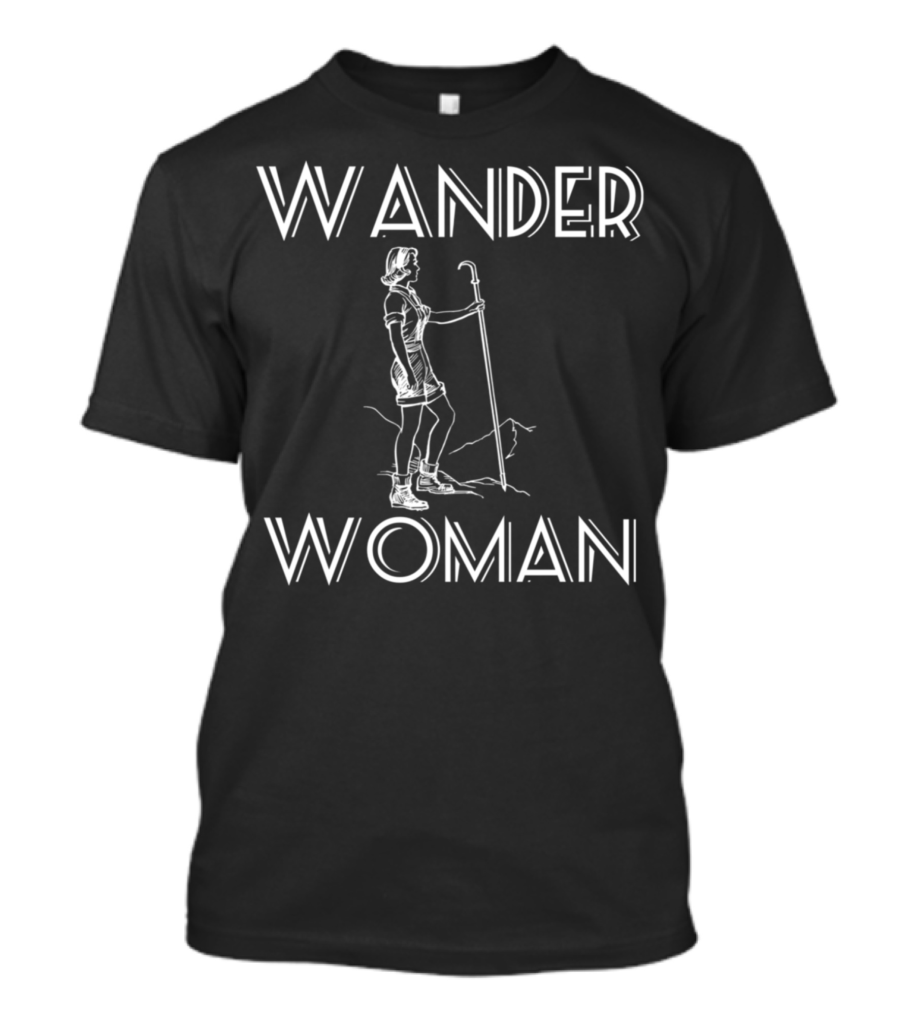 Wander Woman Hiking Adventure With Mountain Trekking T-Shirt