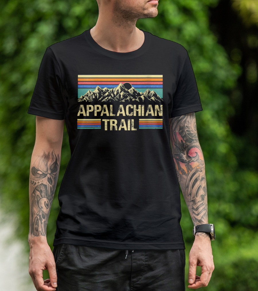 Appalachian Trail Vintage Hiking Mountains Retro Stripes T-Shirt