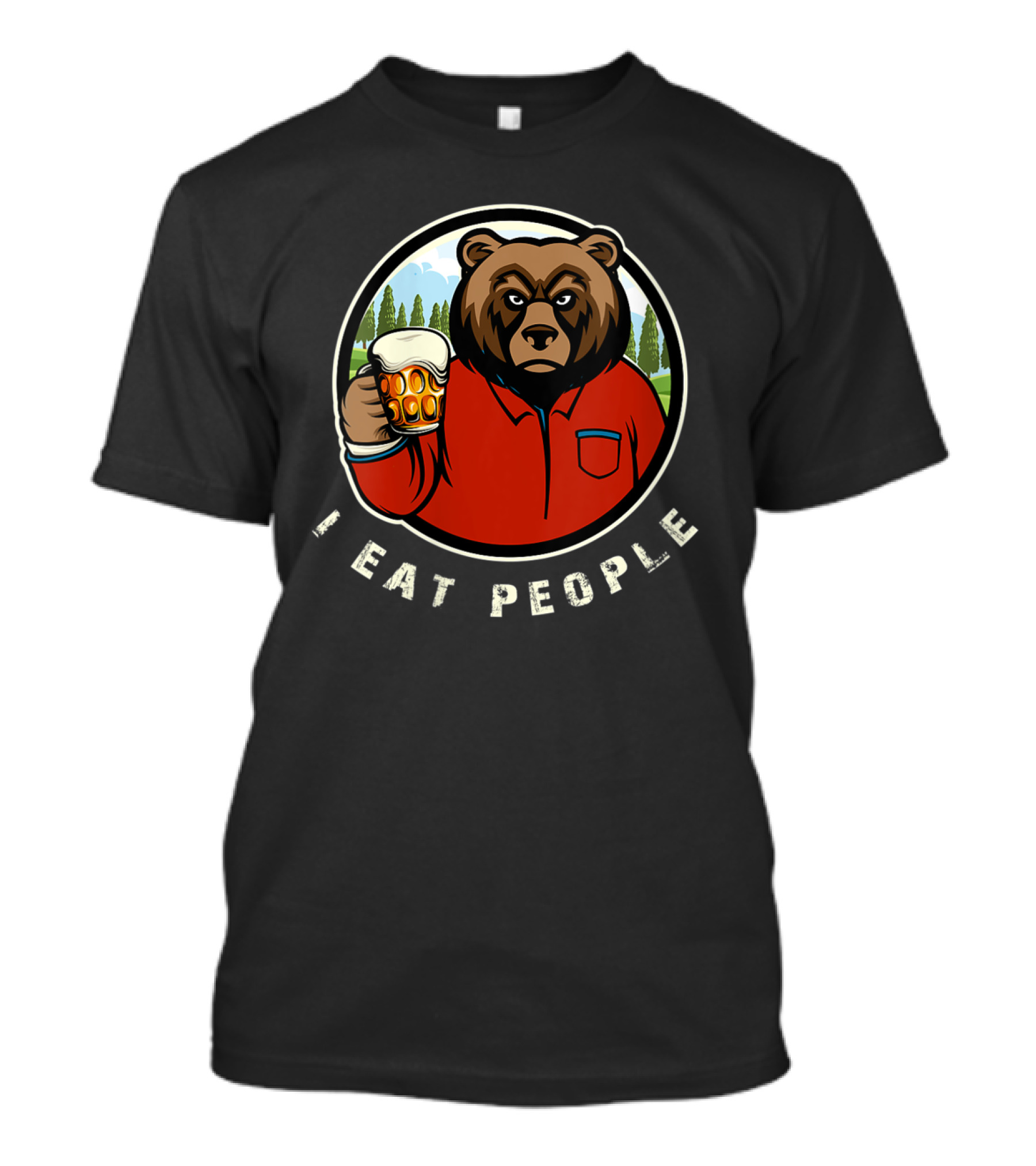 Bear Lovers Funny Camping Hiking Bear I Eat People T-Shirt