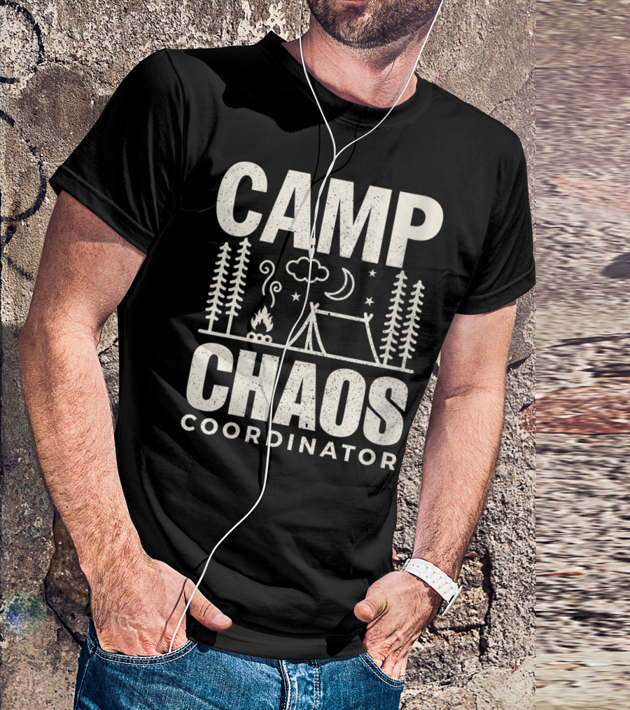 Camp Chaos Coordinator Camping Hiking Adventure Retro T-Shirt