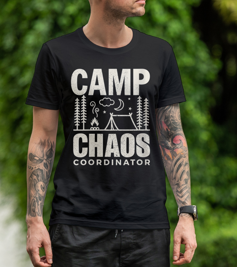 Camp Chaos Coordinator Camping Hiking Adventure Retro T-Shirt