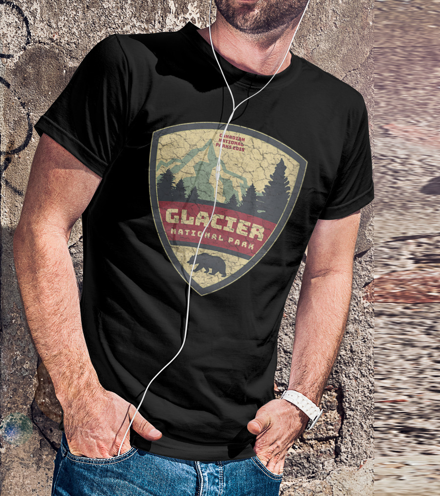Canadian National Parks 2013 Glacier National Park Bear Emblem T-Shirt