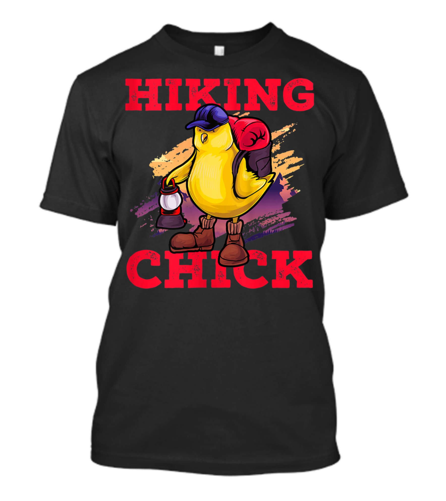 Hiking Chick Lantern Backpack Boots T-Shirt