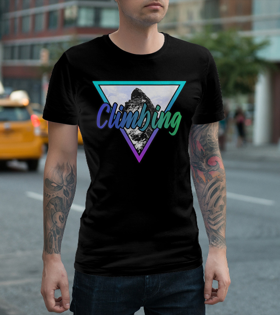 Climbing Mountain Adventure Hiking Bouldering Triangle T-Shirt