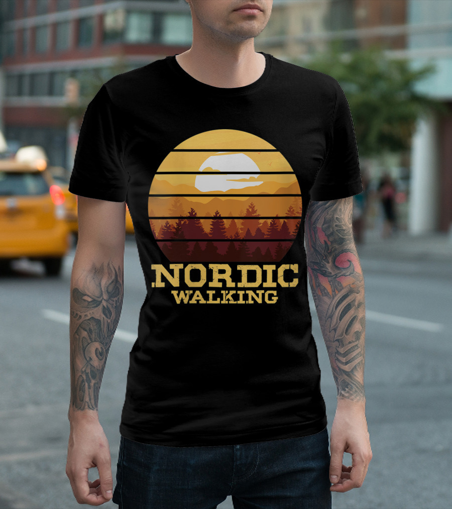 Nordic Walking Sunset Forest Adventure T-Shirt
