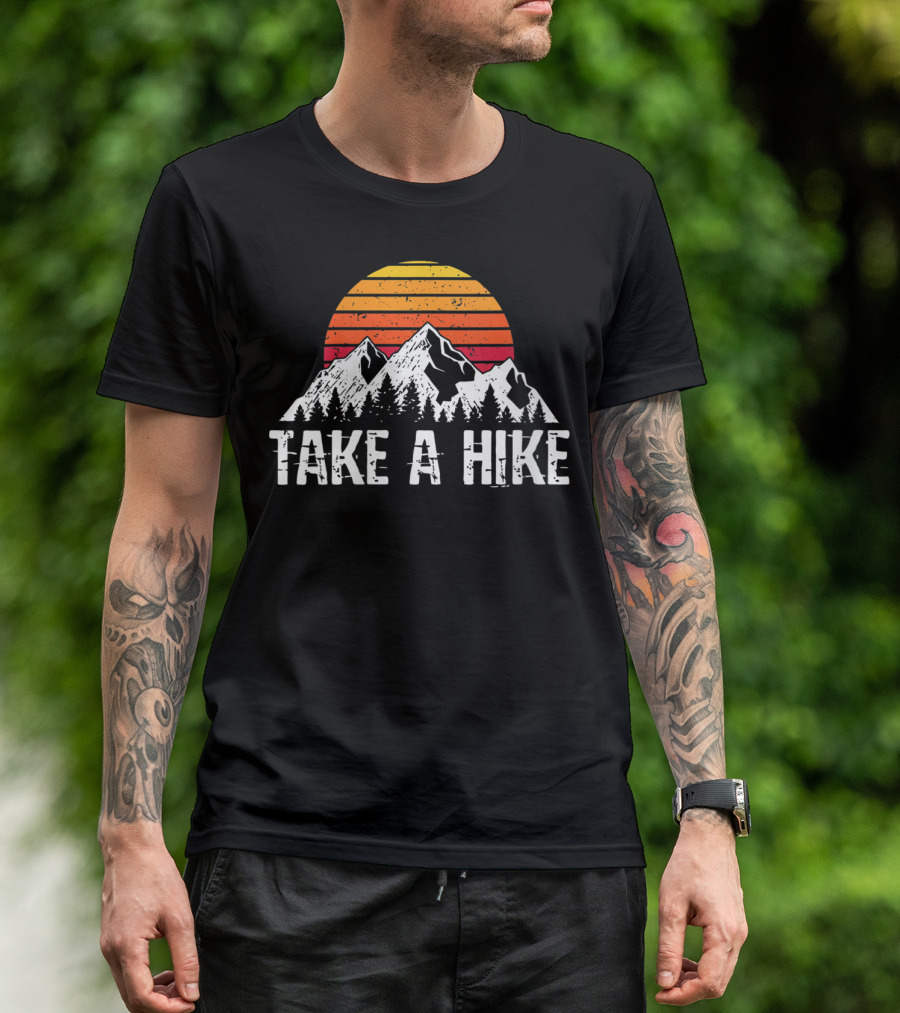 Retro Take A Hike Vintage Mountain Sunset T-Shirt