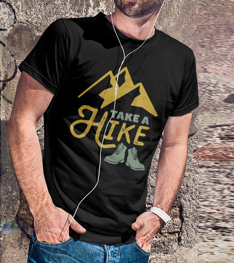 Take A Hike Funny Hiking Pun Mountains Boots T-Shirt