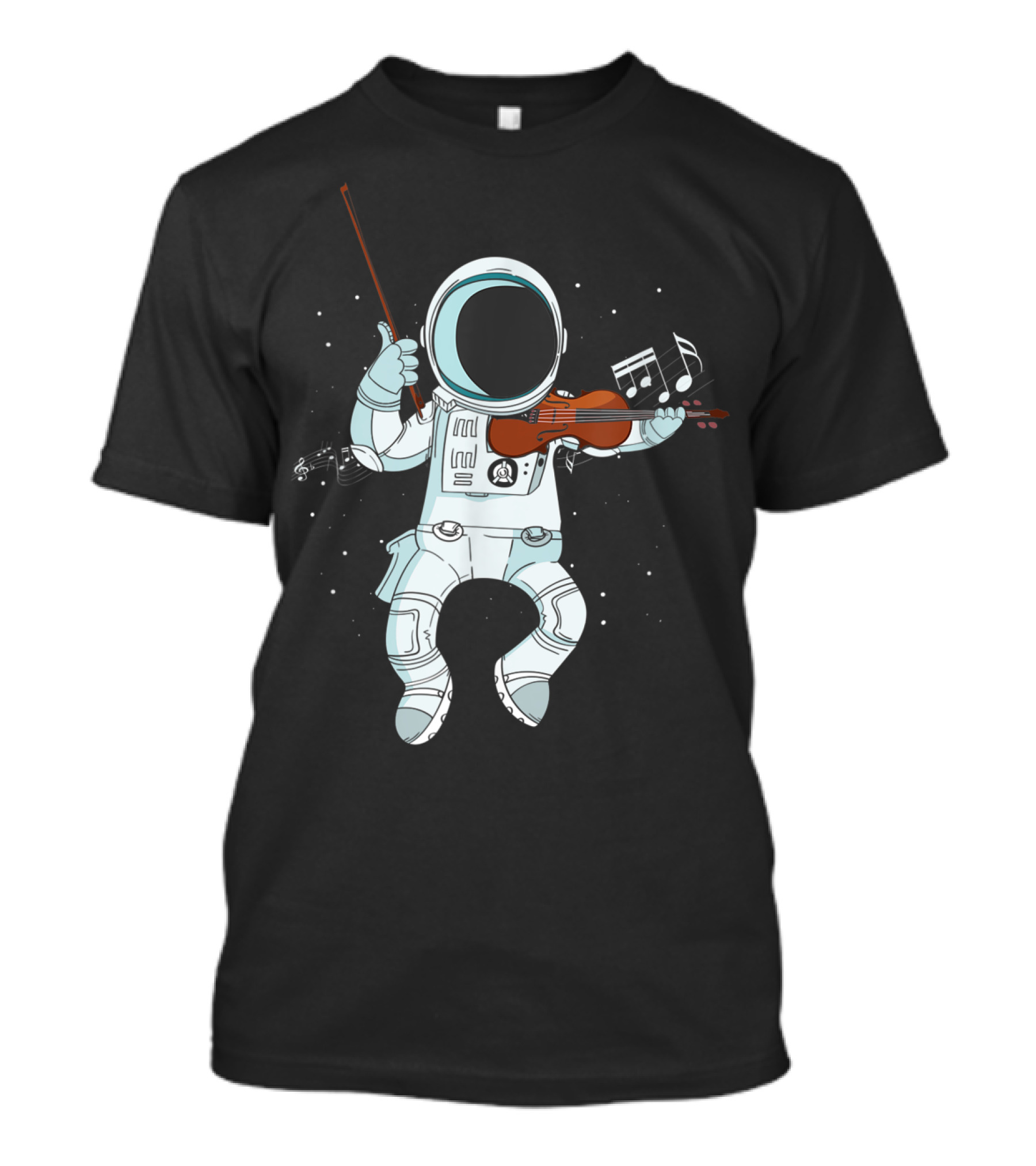 Space Musician Astronaut Playing Violin Music Lover Fiddle T-Shirt