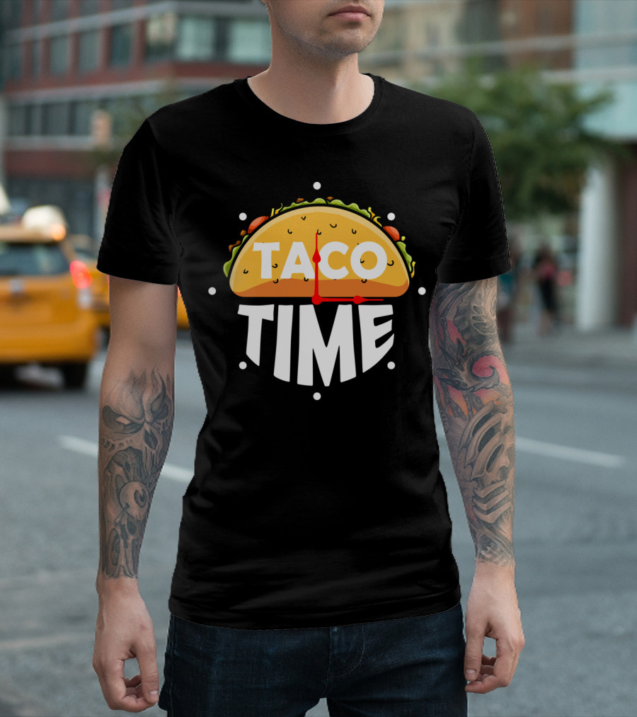 Taco Time Funny Cinco De Mayo Clock T-Shirt