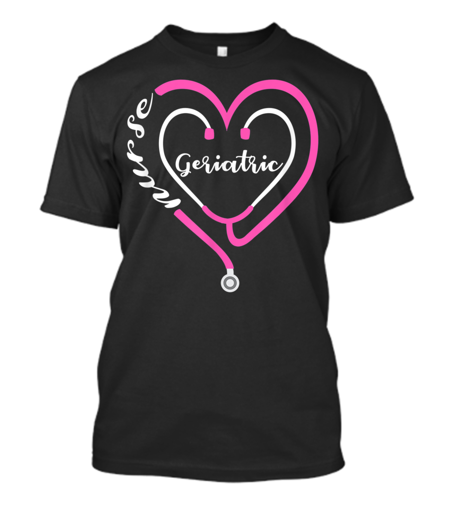 Valentines Day Geriatric Nurse Heart Stethoscope T-Shirt