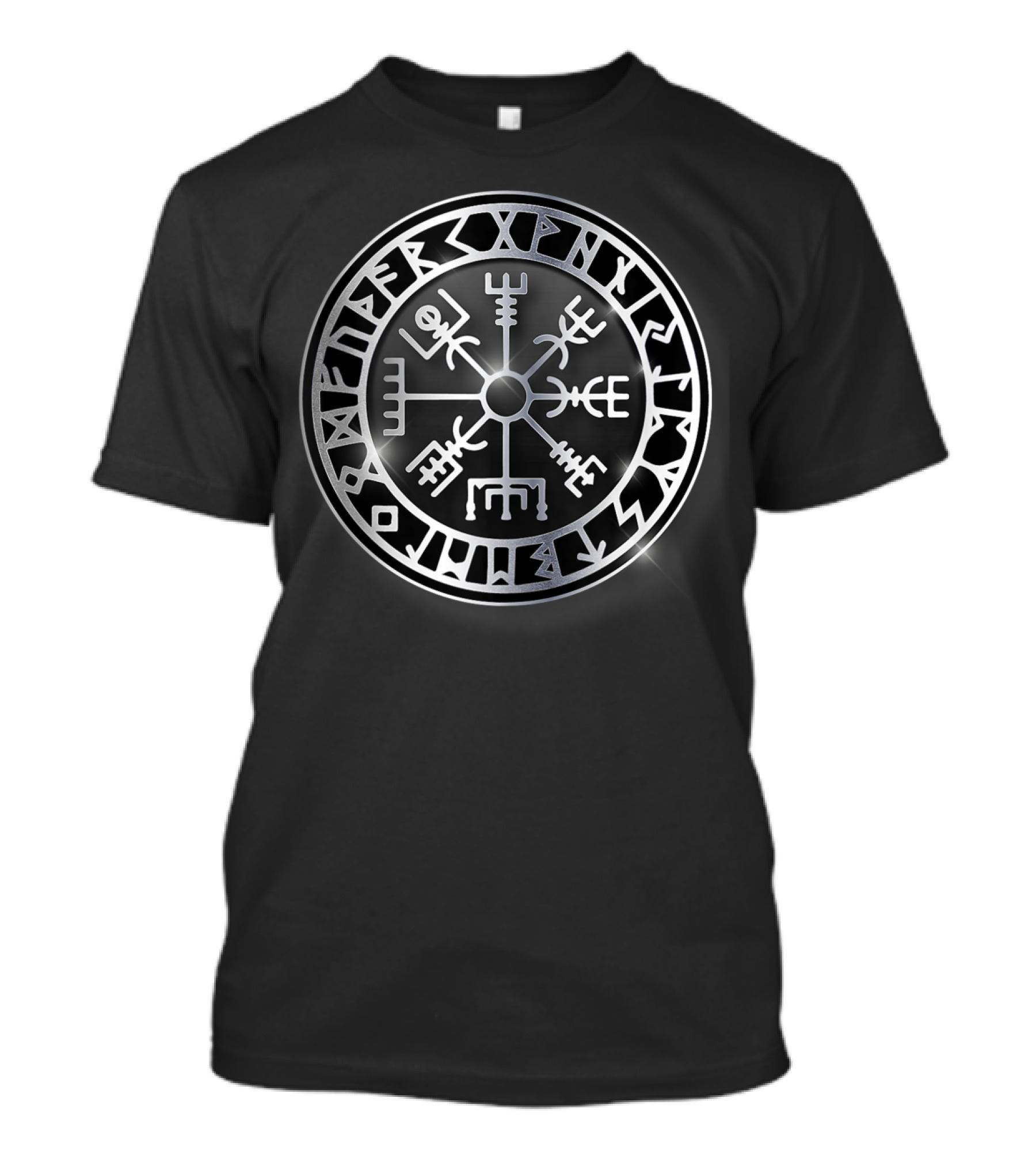 Vikings Nordic Shield Runes Compass T-Shirt