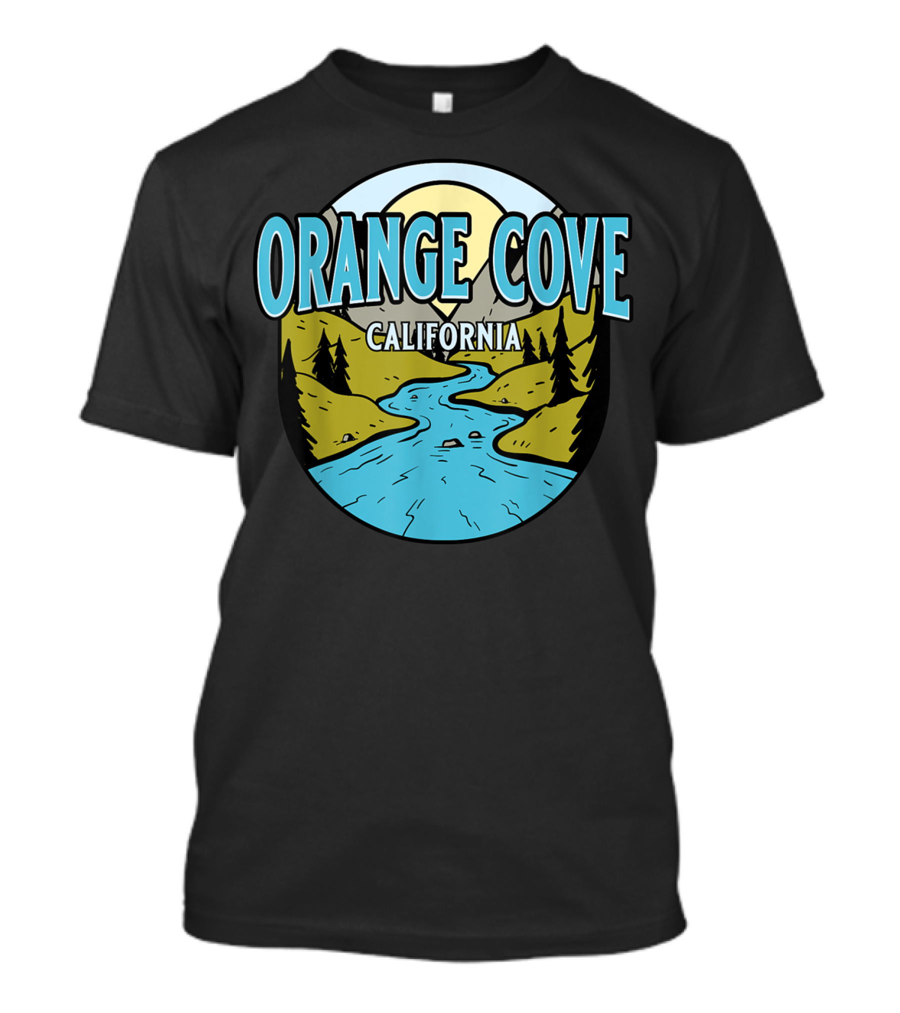 Orange Cove California Vintage River Valley Scene T-Shirt