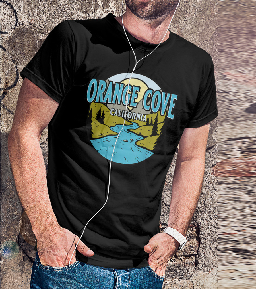 Orange Cove California Vintage River Valley Scene T-Shirt