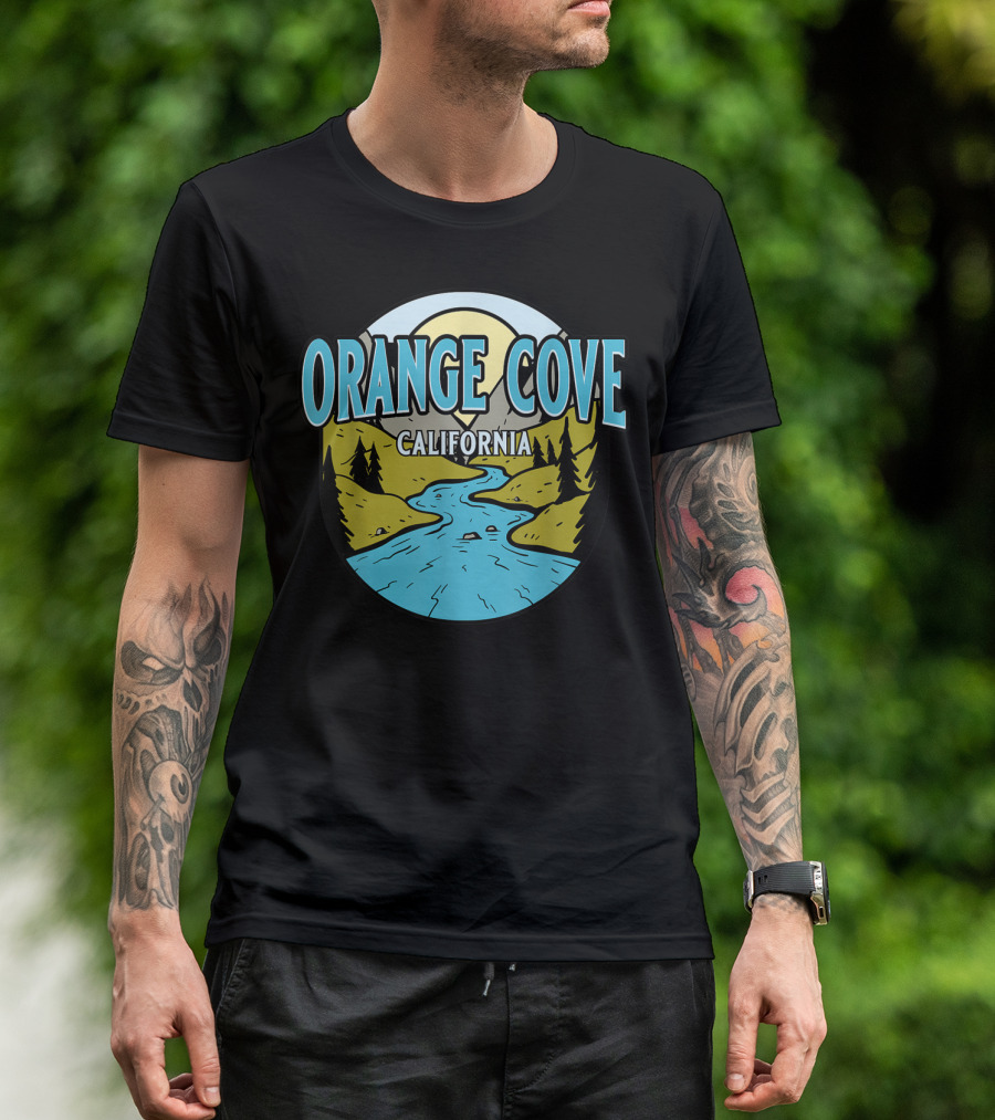 Orange Cove California Vintage River Valley Scene T-Shirt
