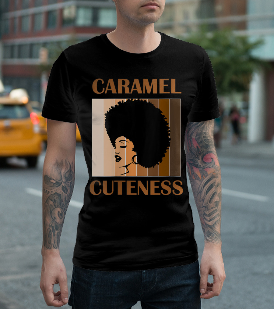 CARAMEL CUTENESS Afro Diva Black Girl T-Shirt