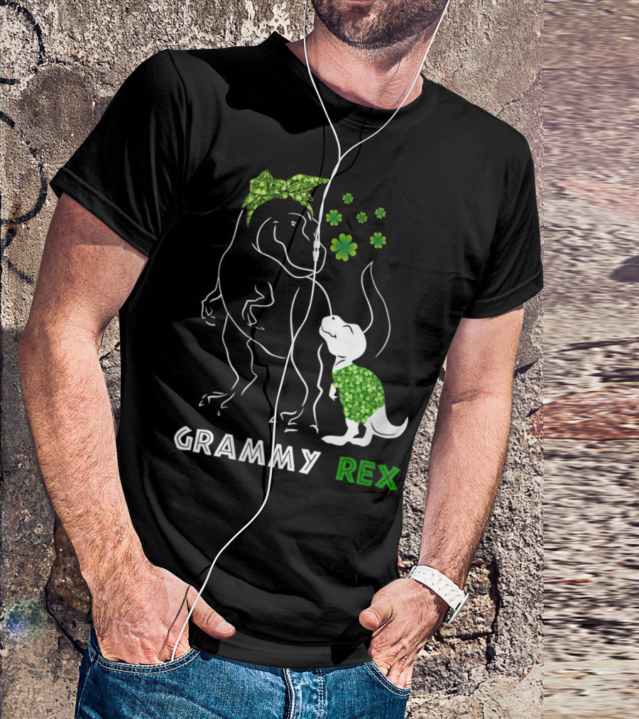 GRAMMY REX Irish Shamrock Dinosaurs T-Shirt