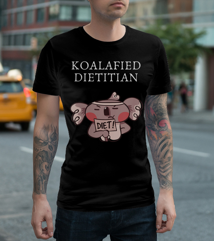 Koalafied Dietitian Koala Bear Holding Diet Sign T-Shirt