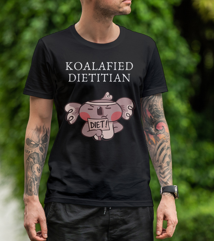 Koalafied Dietitian Koala Bear Holding Diet Sign T-Shirt