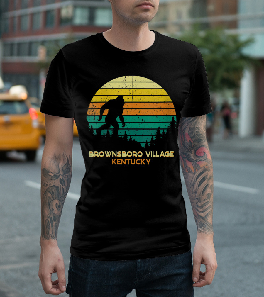 Brownsboro Village Kentucky Retro Bigfoot T-Shirt