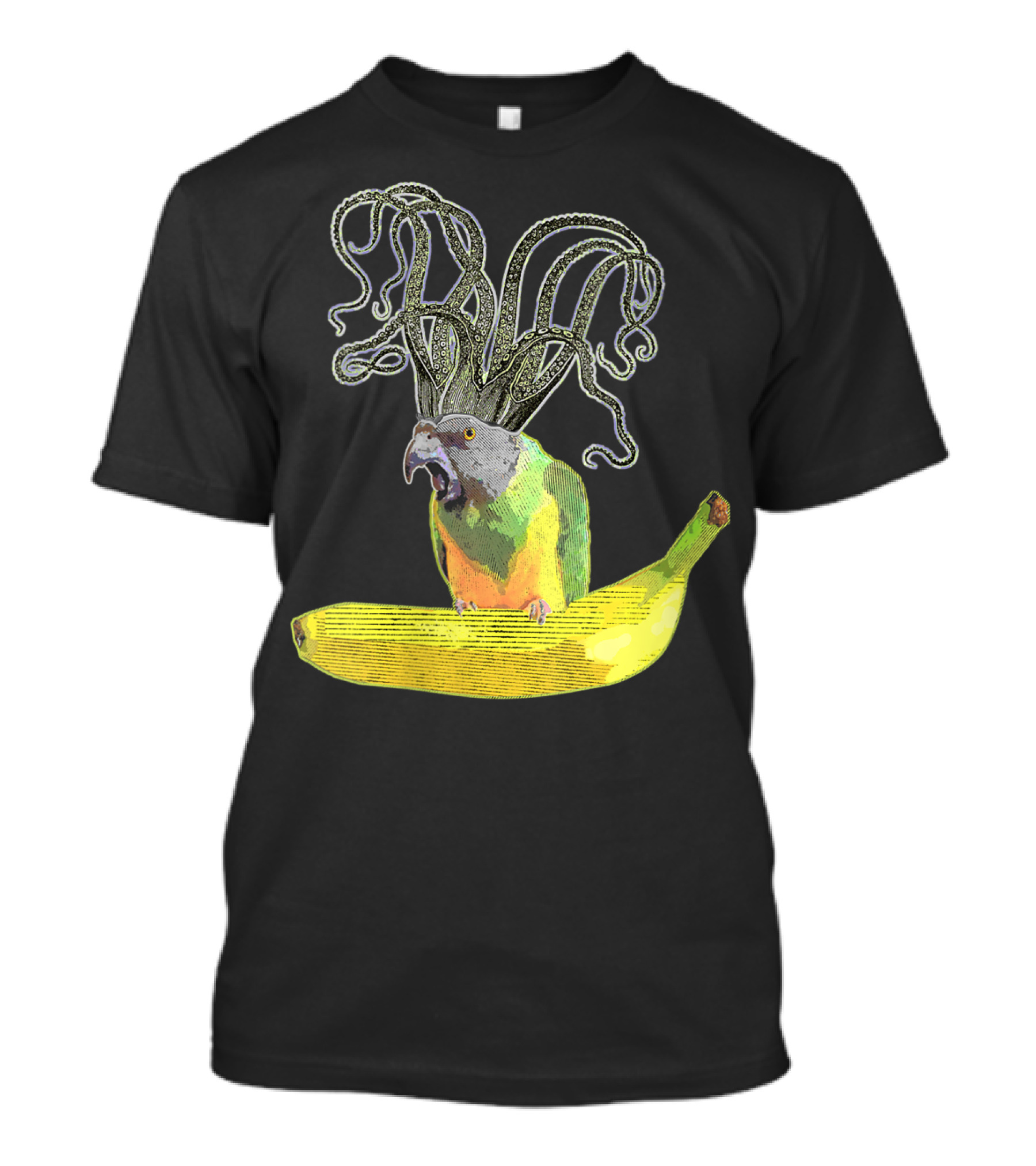 Weird Octopus Parrot Banana Hybrid T-Shirt