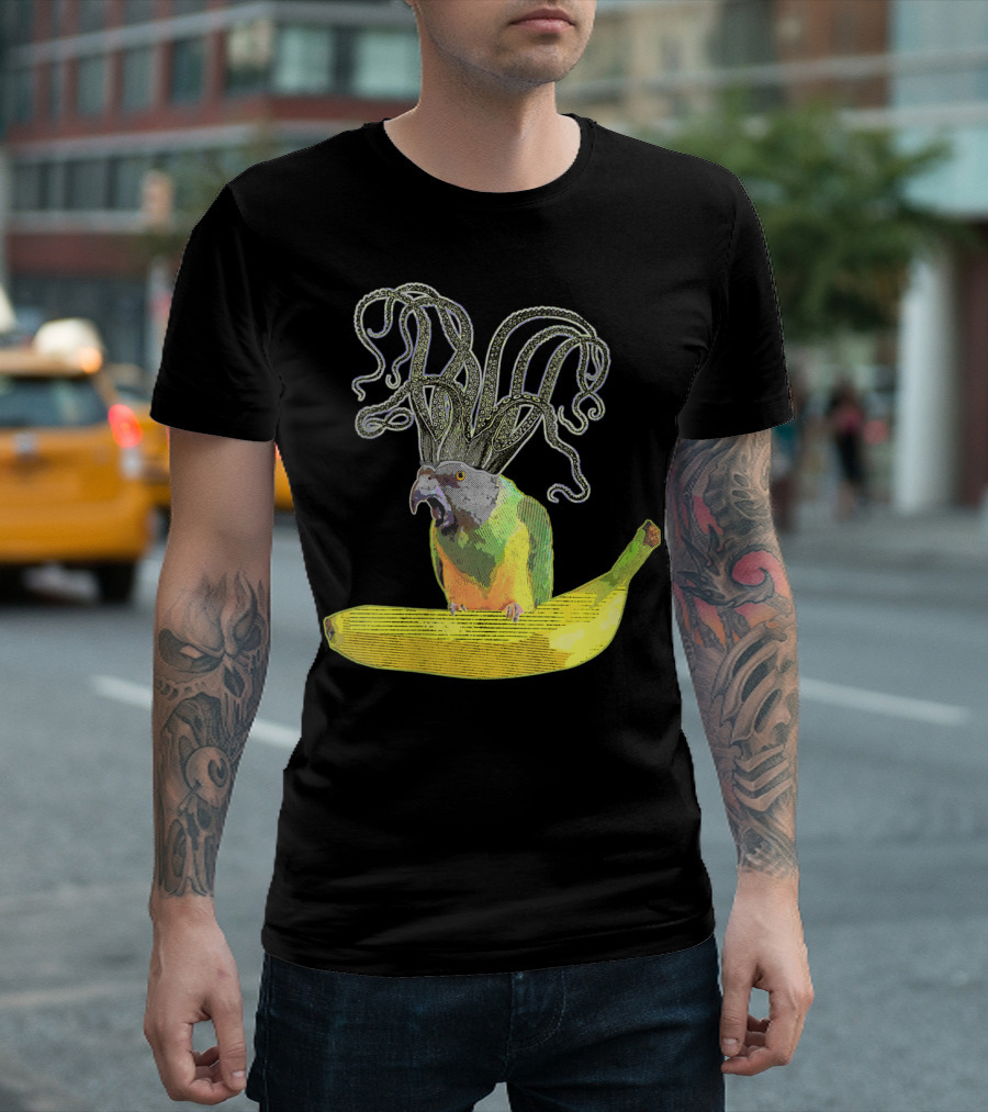 Weird Octopus Parrot Banana Hybrid T-Shirt