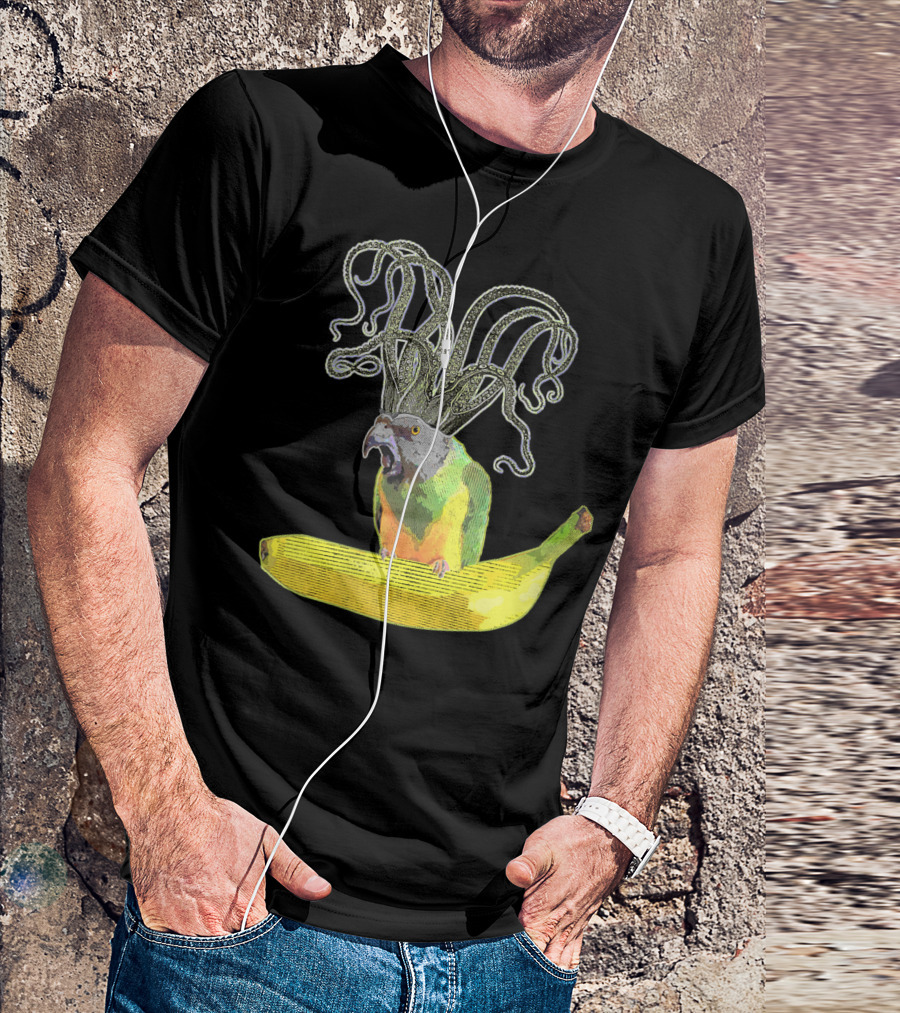 Weird Octopus Parrot Banana Hybrid T-Shirt