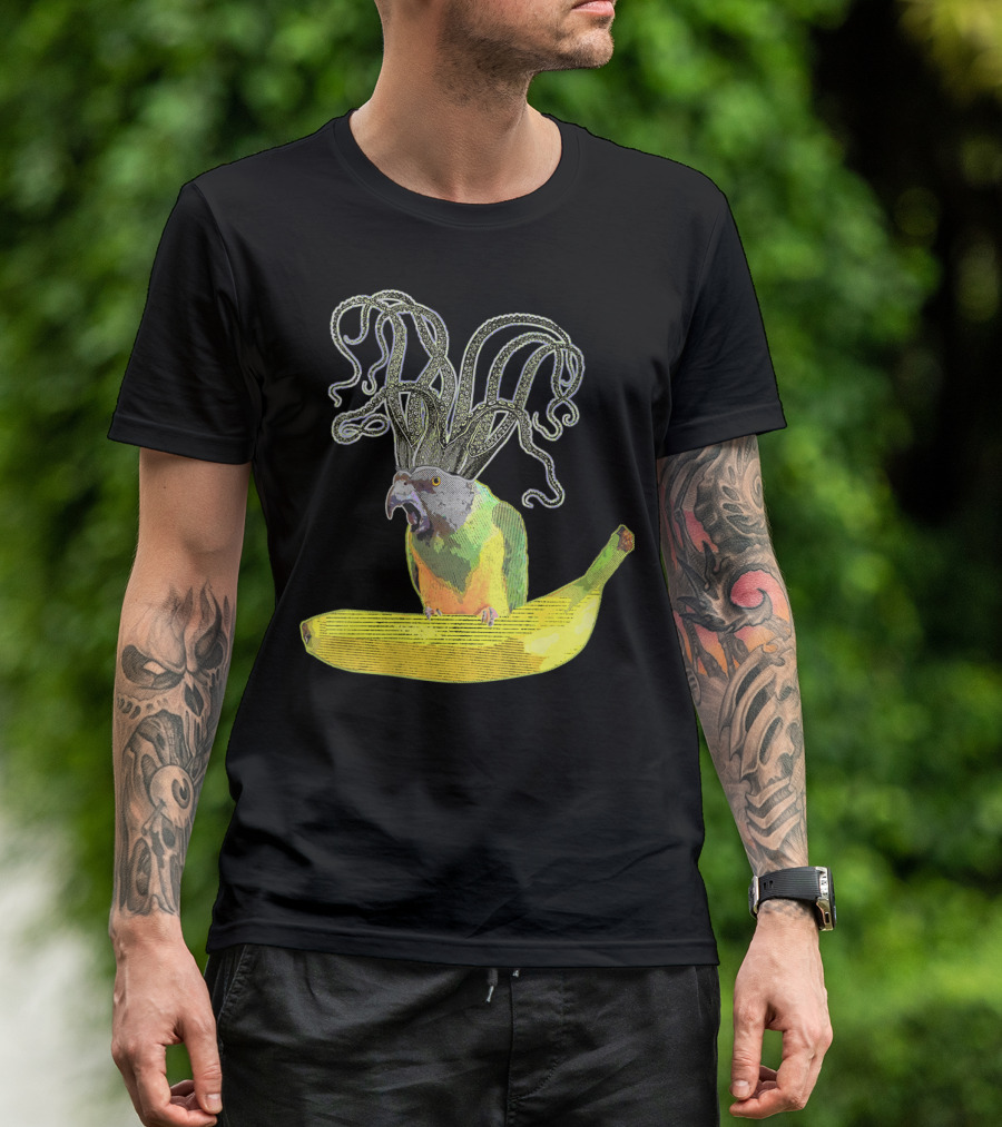 Weird Octopus Parrot Banana Hybrid T-Shirt