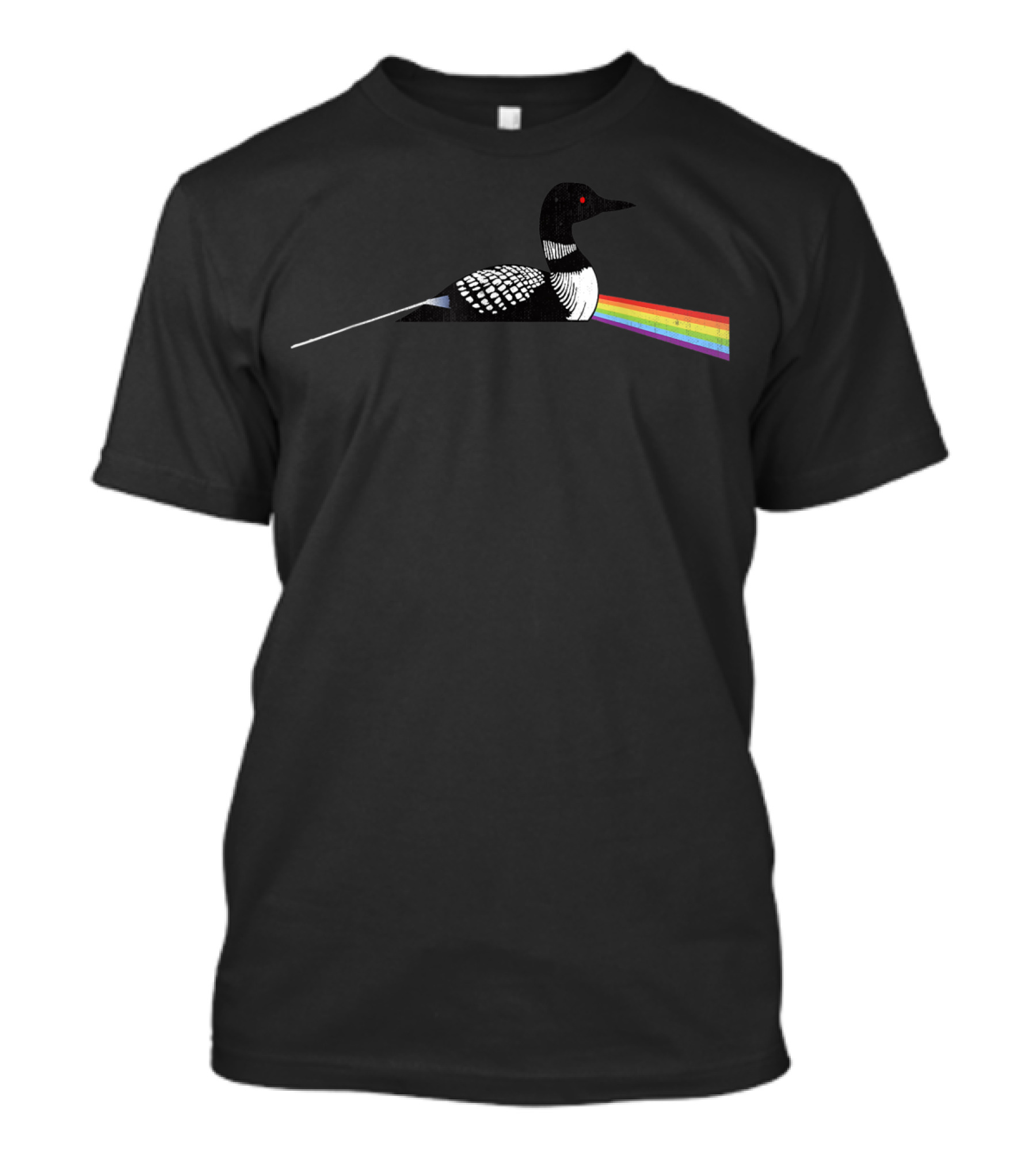 Dark Side Of The Loon Bird Prism Rainbow T-Shirt