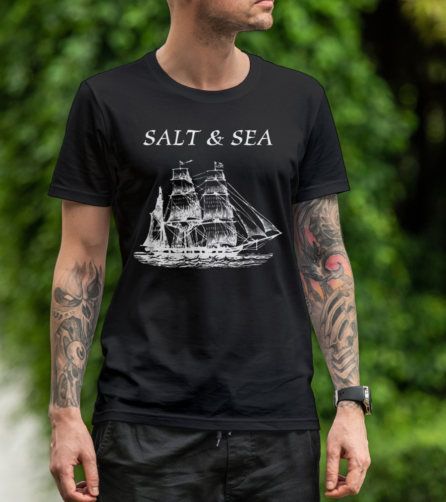 Salt And Sea Classic Tall Sailing Ship T-Shirt