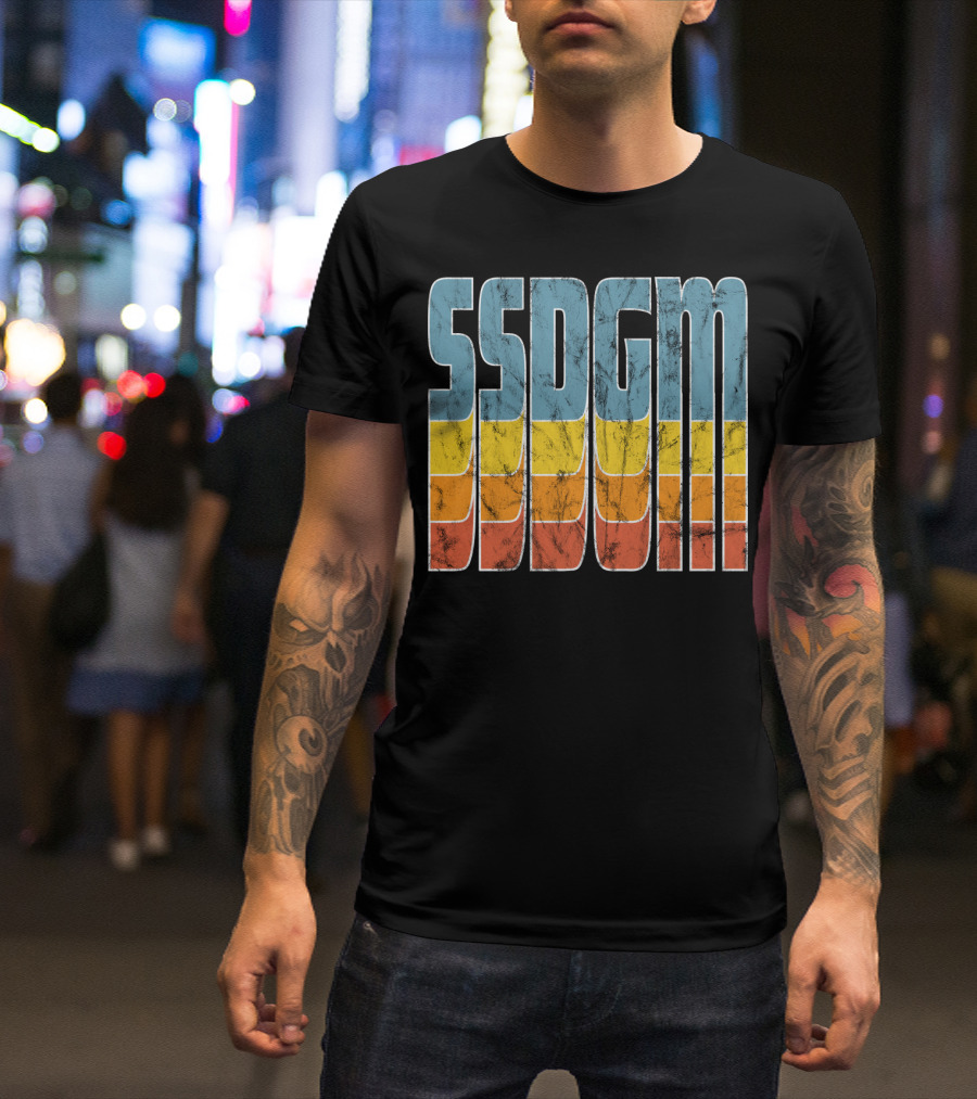 SSDGM Retro Distressed Multicolor Block T-Shirt