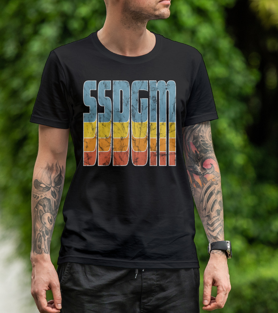 SSDGM Retro Distressed Multicolor Block T-Shirt