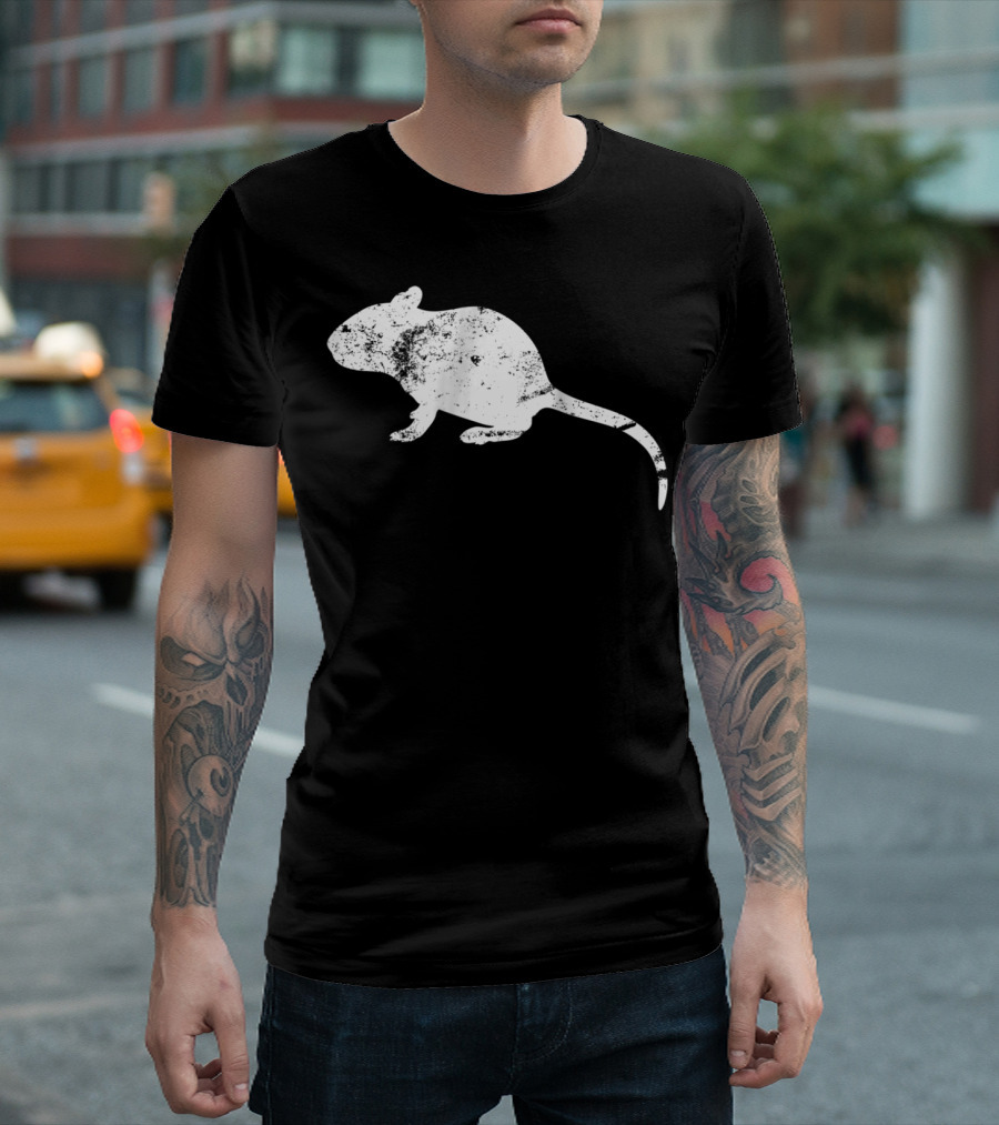 Vintage Distressed Rat Silhouette Classic T-Shirt