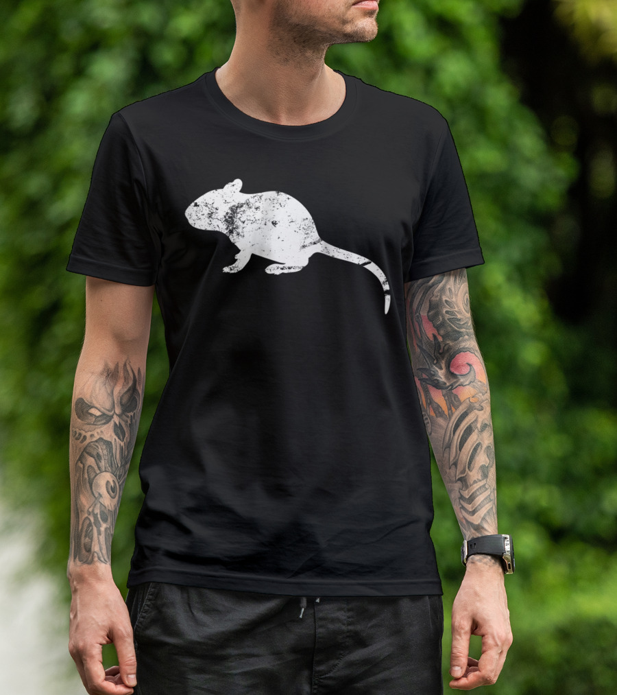 Vintage Distressed Rat Silhouette Classic T-Shirt