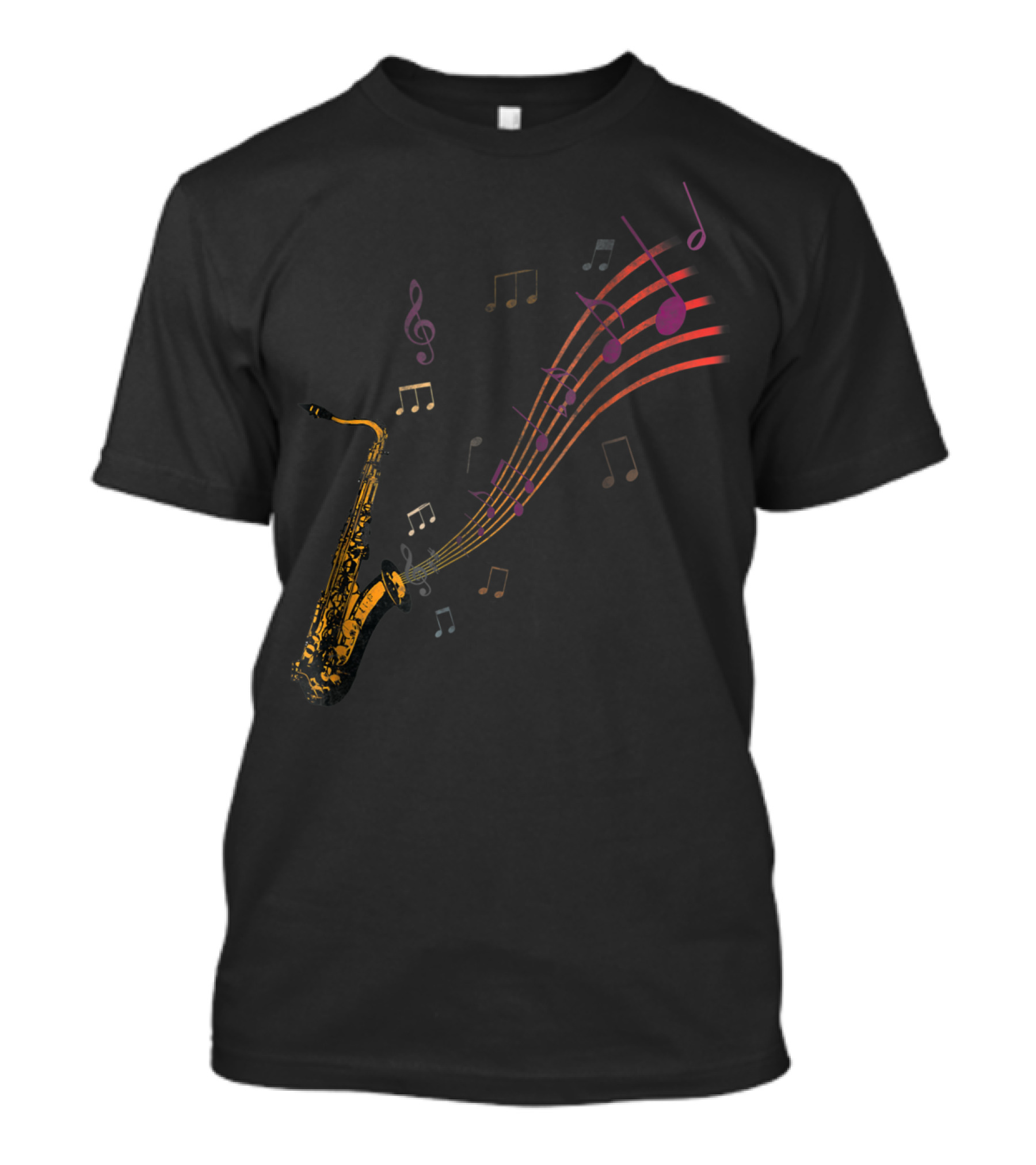 Vintage Saxophone Music Notes Harmony T-Shirt