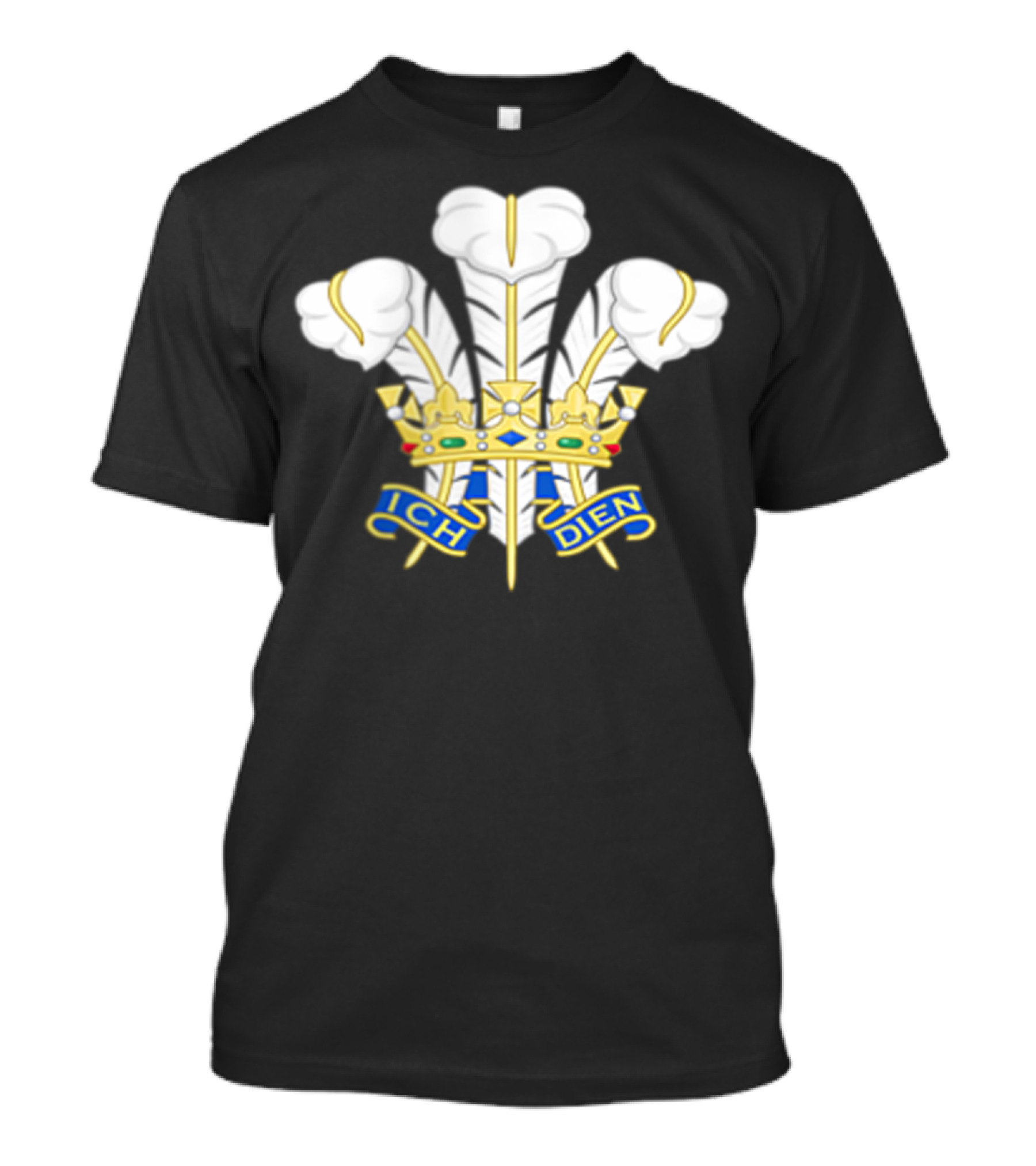 Vintage Style Wales Rugby Ich Dien Classic Crest T-Shirt