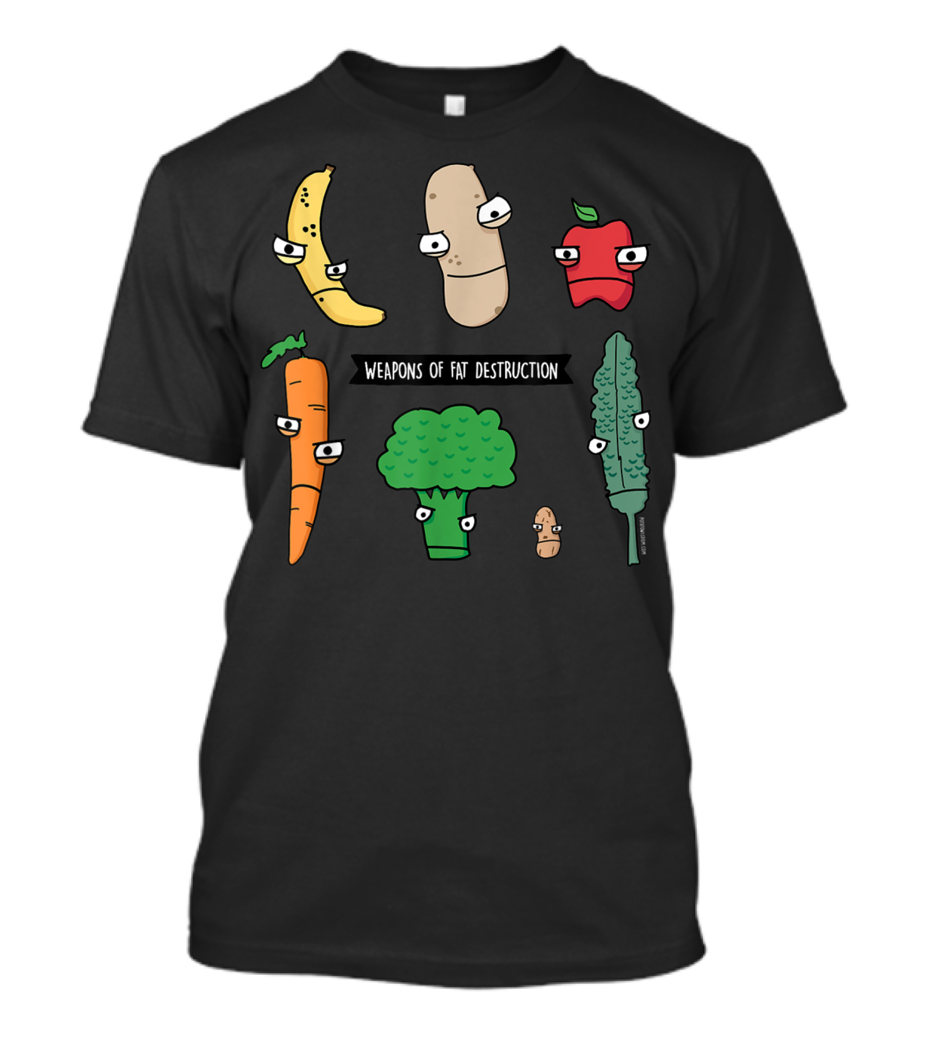Weapons Of Fat Destruction Banana Potato Apple Carrot Broccoli Kale Potato T-Shirt