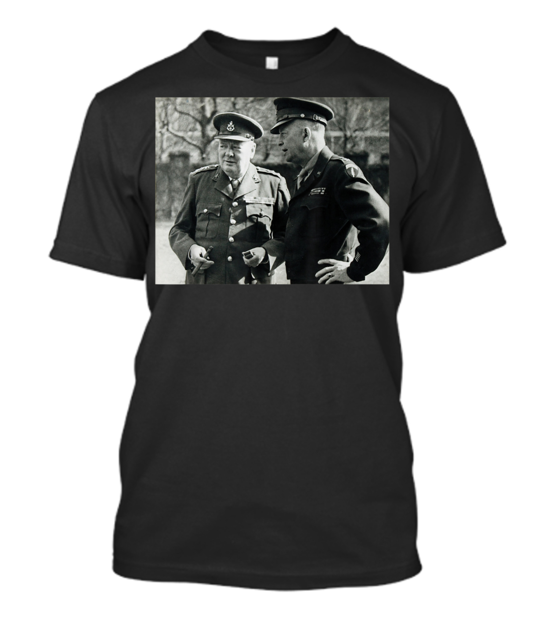 World War Leaders Winston Churchill Dwight Eisenhower T-Shirt